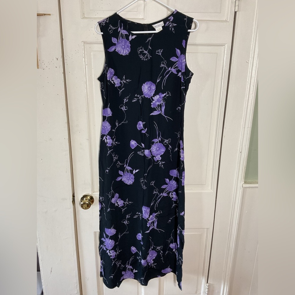 🍁Amorosé size 8 Floral Sleeveless Dress - Black and Purple - Picture 8 of 8